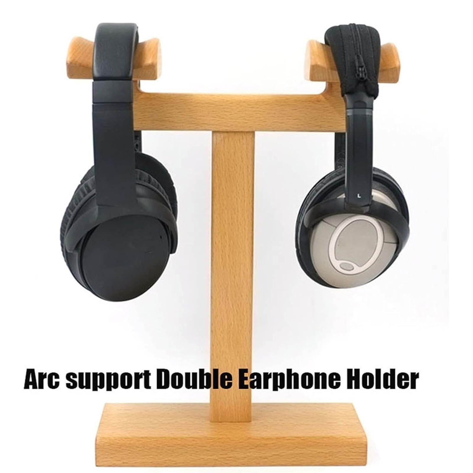 Gaming Accessori Supporto per Doppia Cuffia in Faggio per Scrivania, Contiene Due Auricolari da Gioco Universali Supporto per Cuffie da Gioco per PC Stand Over-Ear da Gioco