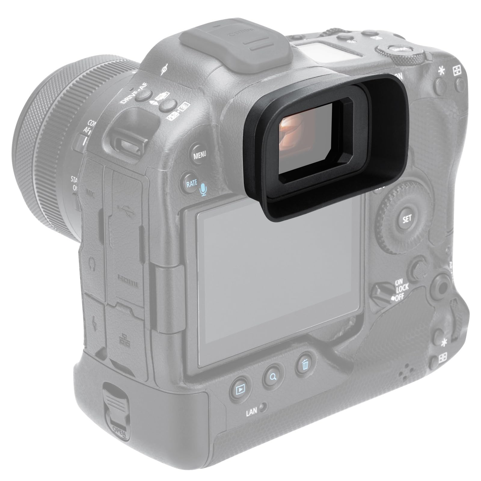 Große Augenmuschel Silikon für Canon EOS R3 RF-Spiegellose Kamera Ersetzt Canon Okular ER-h & ER-hE