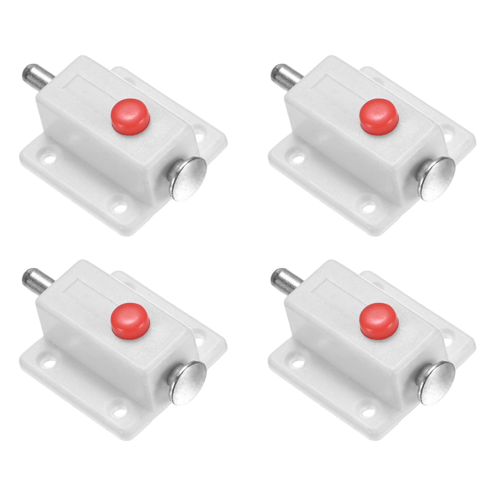 M METERXITY 4-Pack Push Button Spring Loaded Latch 1.5x1.4in/37x36mm, White