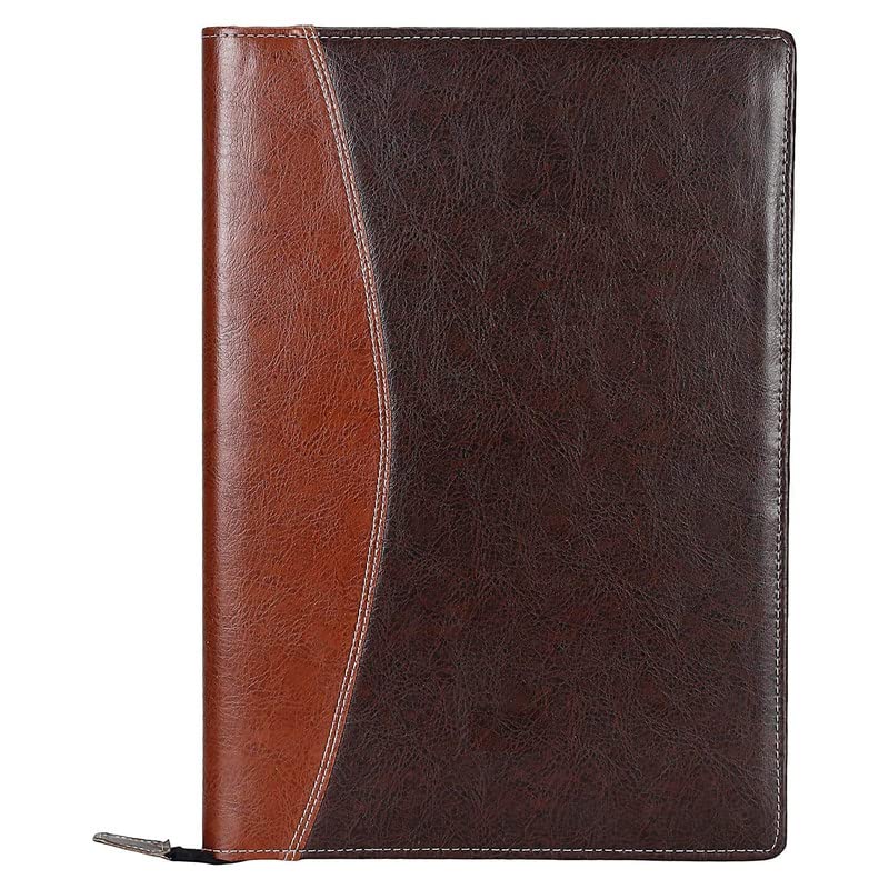 CAMPIO Leatherette Material Professional File Folders for Certificates, Documents Holder with 20 Leafs (Size-B4, Dual Color: Mix Brown) (Brown)