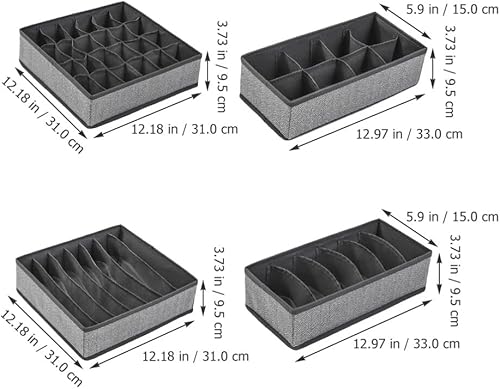 Miniatura 6 de Cabilock Organizador de cajones, 4 unidades, organizador de ropa interior para armario, divisor, organizador de cómoda, caja de almacenamiento