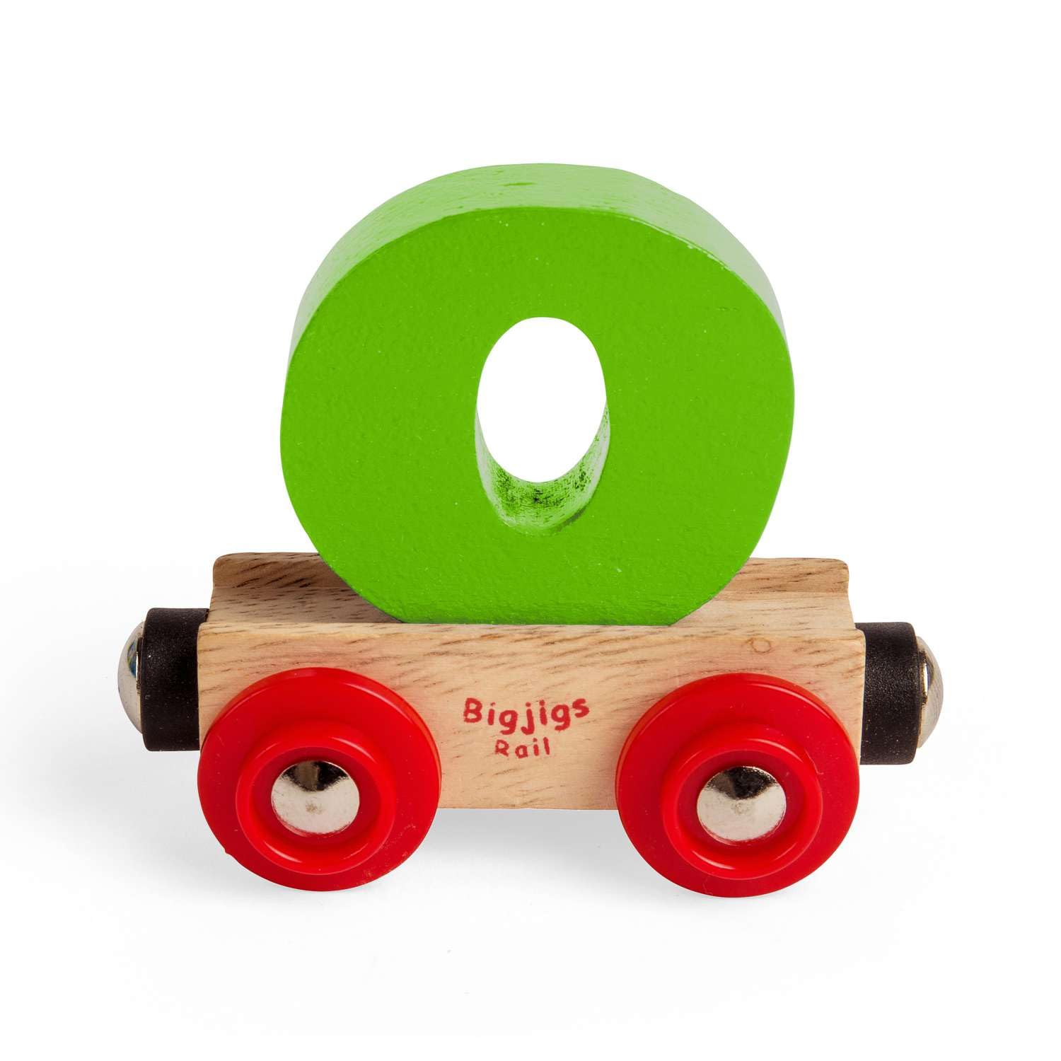 Bigjigs Rail Name Letter O, Green Personalised Wooden Railway Carriage