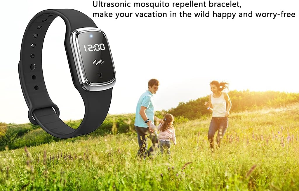 Ultrasonic Mosquito Repellent Bracelet, Mosquito Repellent Electronic Watch with Clock Function USB Rechargeable Anti M2 image 5 of 6 B09XQN3J2H