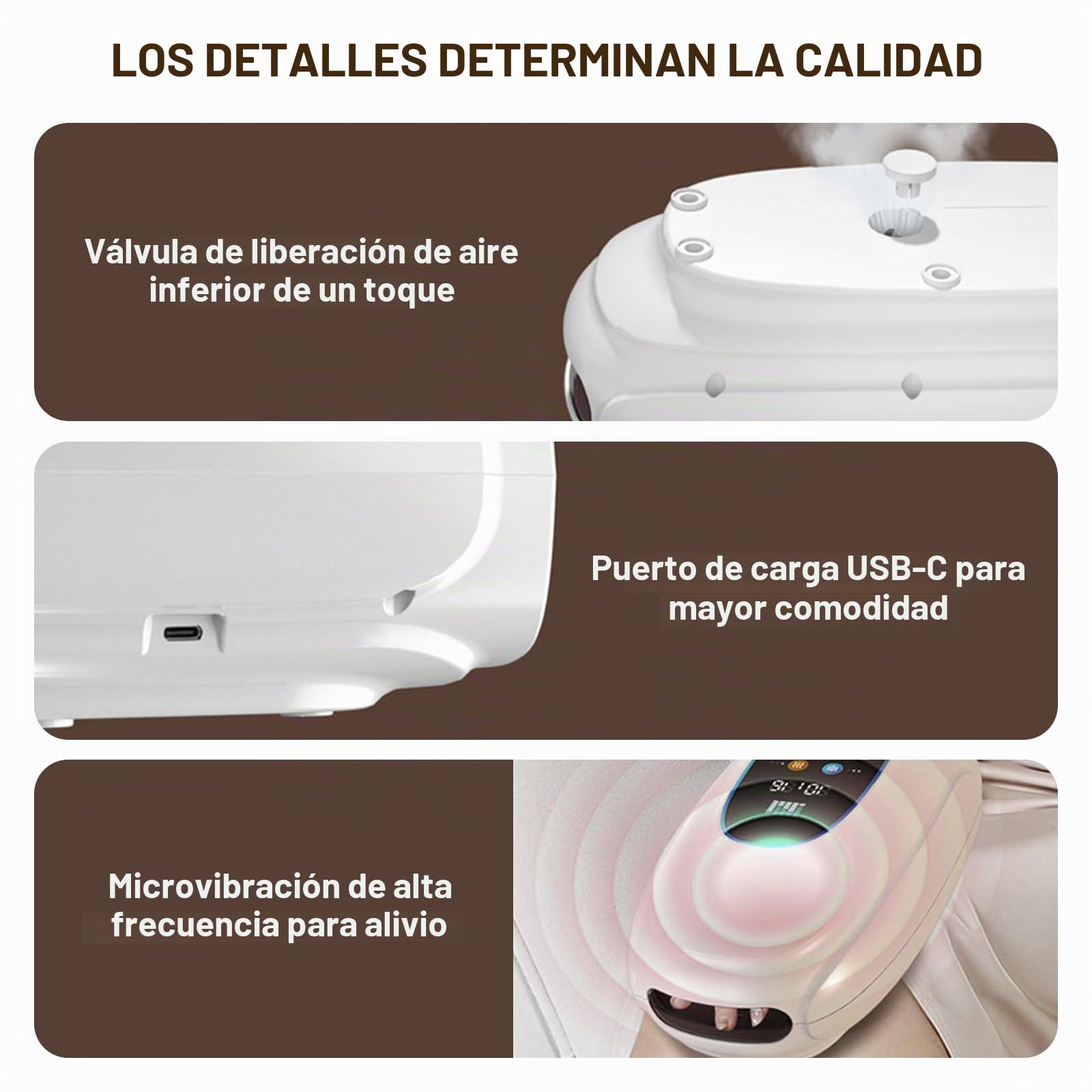 Masajeador eléctrico de mano, masajeador de mano inalámbrico | 3 modos de masaje, 5 niveles de intensidad, masajeador de mano portátil con pantalla táctil, regalo para mujeres y hombres