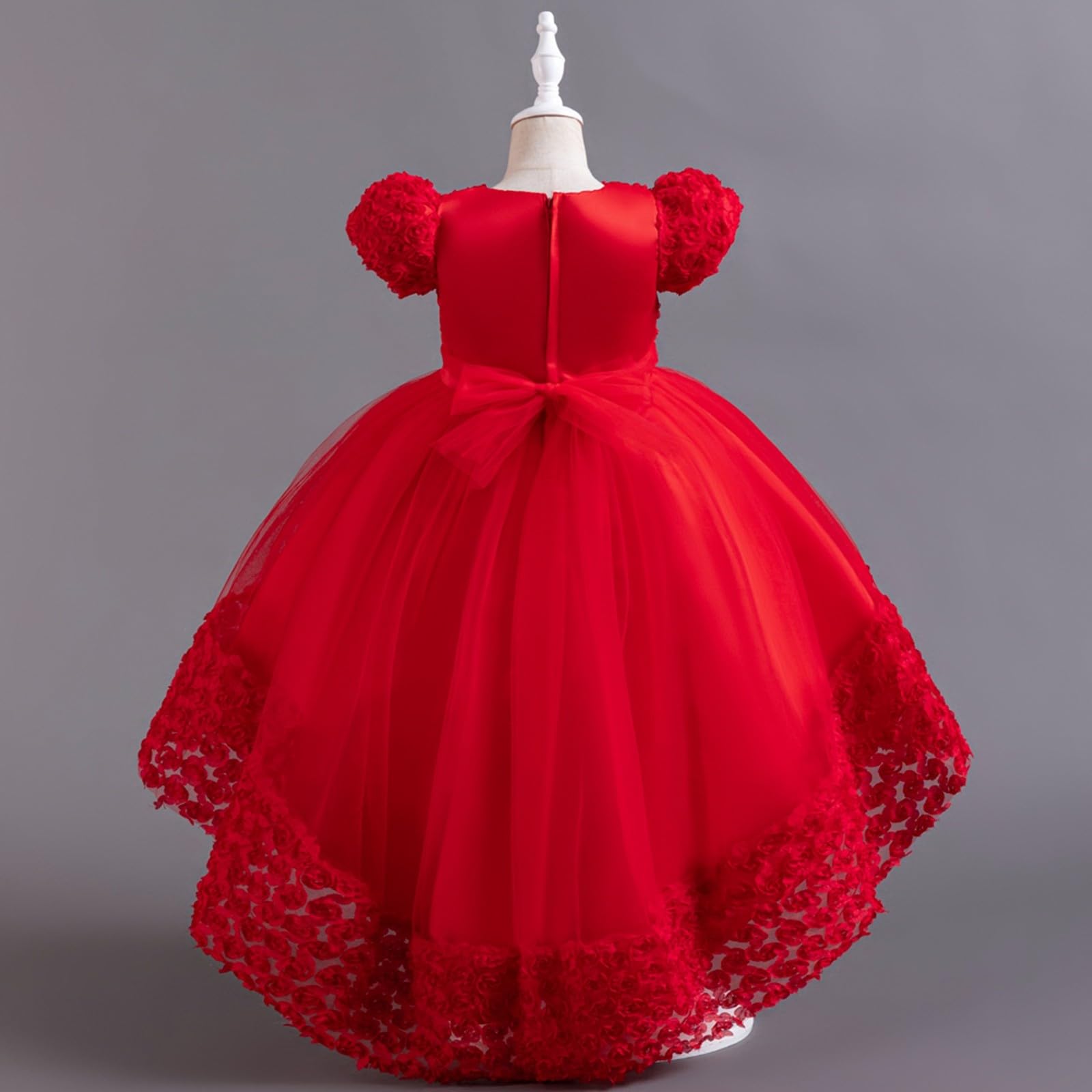 HLTYGWX Kleider für Mädchen, Rock, Mädchenkleider, Kleider für Blumenmädchen, Spitze, Hochzeit, Party, formelles langes Kleid