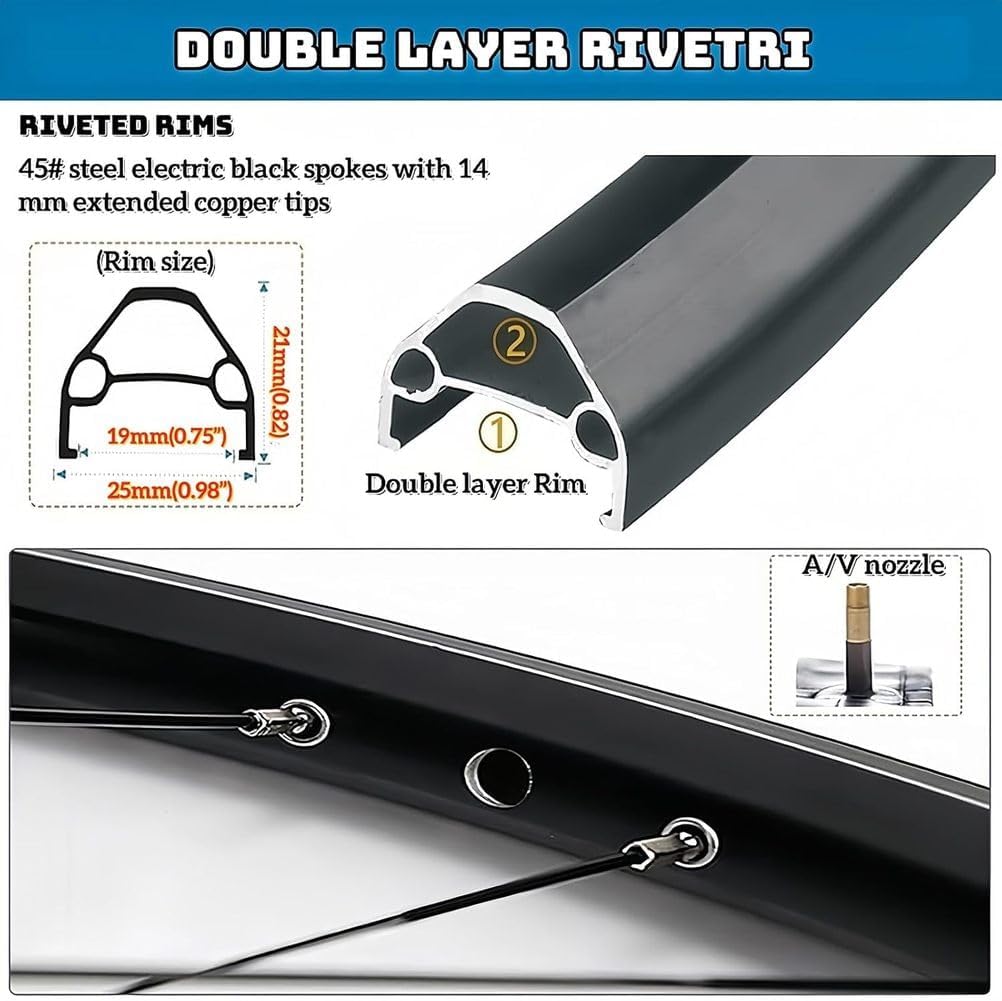 Mountain Bike Wheels 26", 27.5", 29", High-Strength Aluminum Alloy Rims, Disc Brakes, Quick Release, 32 Holes, For 7-12 Speed ​​Bicycles(Rear wheels,27.5inch)