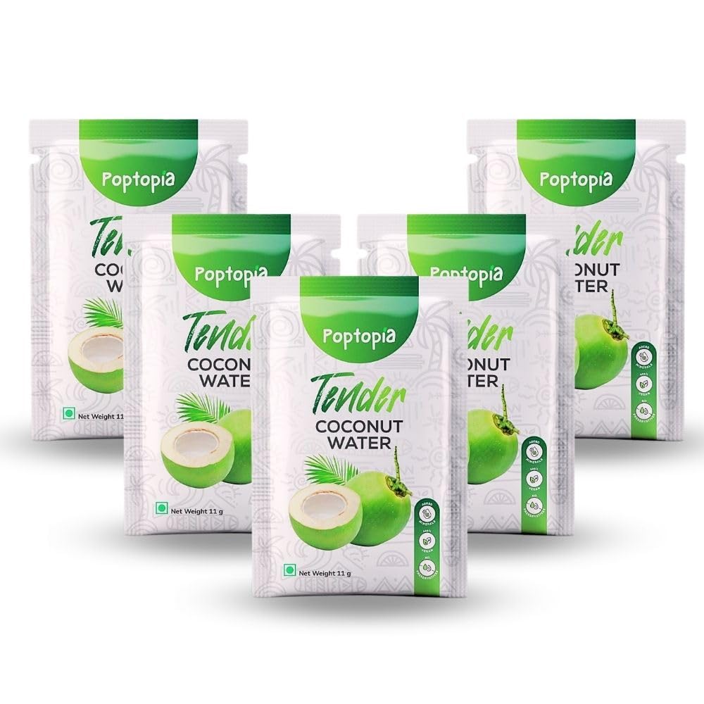 Poptopia Tender Coconut Water Powder-Instant Nariyal Paani for Daily Hydration and Boost of Electrolytes. All natural,100% Vegan & Gluten Free (Pack of 20 = 220gms = 4L of Fresh Coconut Water) (B0CMZRGS59) Amazon Price History, Amazon Price Tracker