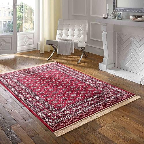 Taracarpet Teppich Palazzo Royal Vintage Bouchara rot 095x140 cm Kurzflor Orientteppich für...