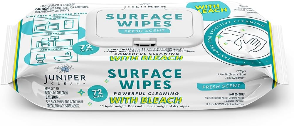 1 Pack Surface Wipes with Bleach,...