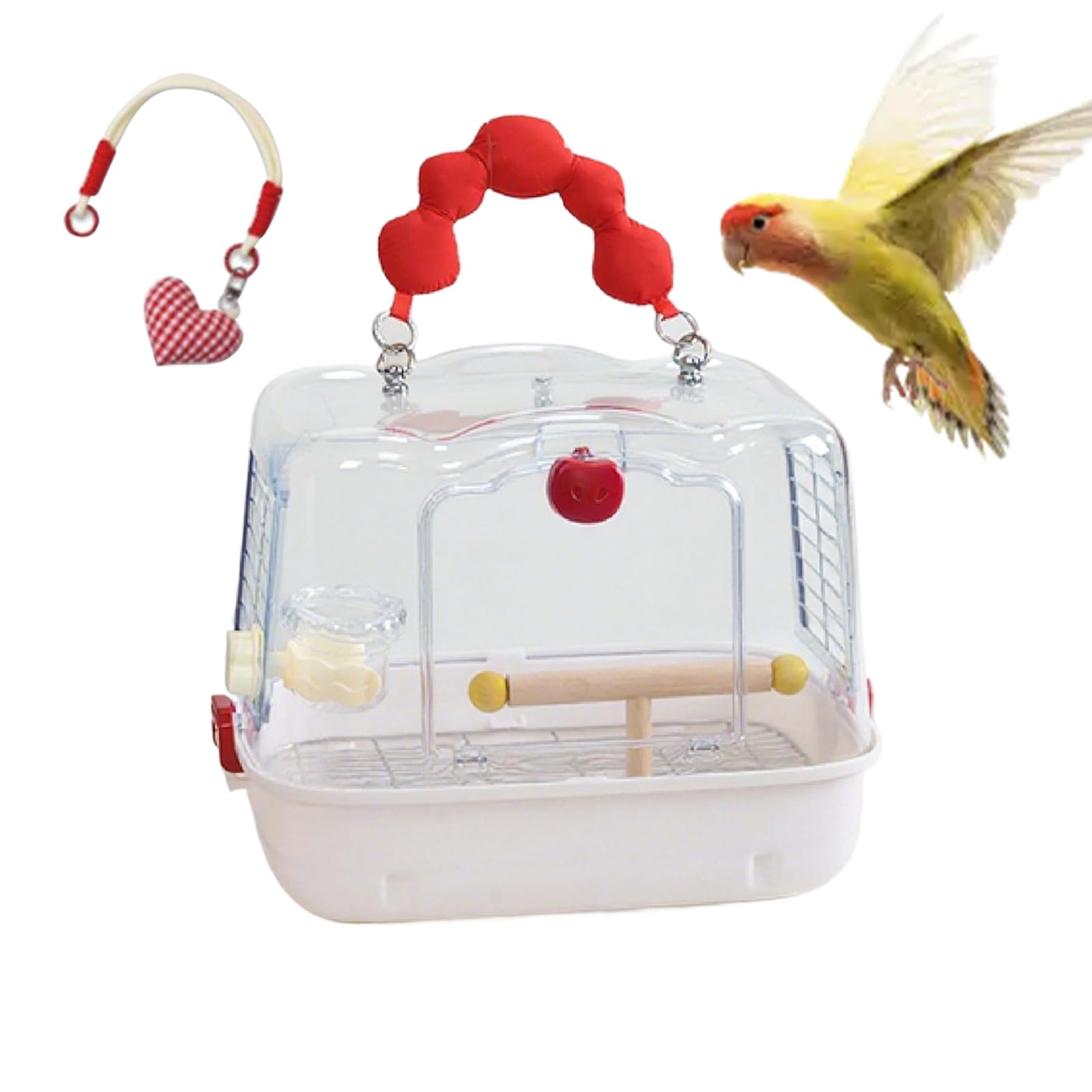 Jaula de Transporte para Aves de Viaje Transportín Ligero para Loros | ملمع شفاه متغير اللون للنساء Para Cacatúas Ninfa y Periquitos en Aventuras al Aire Libre, Paseos y Salidas