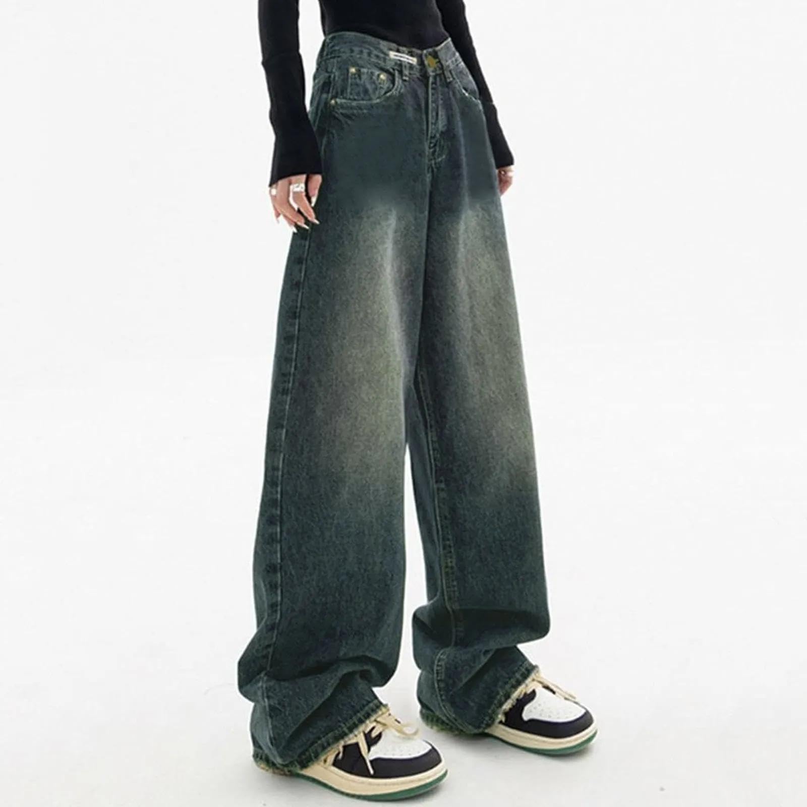 SiVaji Jean Jeans Damen Hose Jeanshose Female Womenfrauen Baggy Jeans Hosen Mädchen Vintage Denim Loose XXXXL Blau