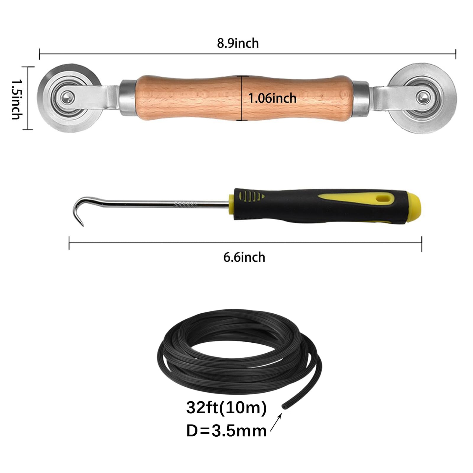BAYTORY Window Screen Repair Kit, Steel Roller Tool with Bearing - Image 2
