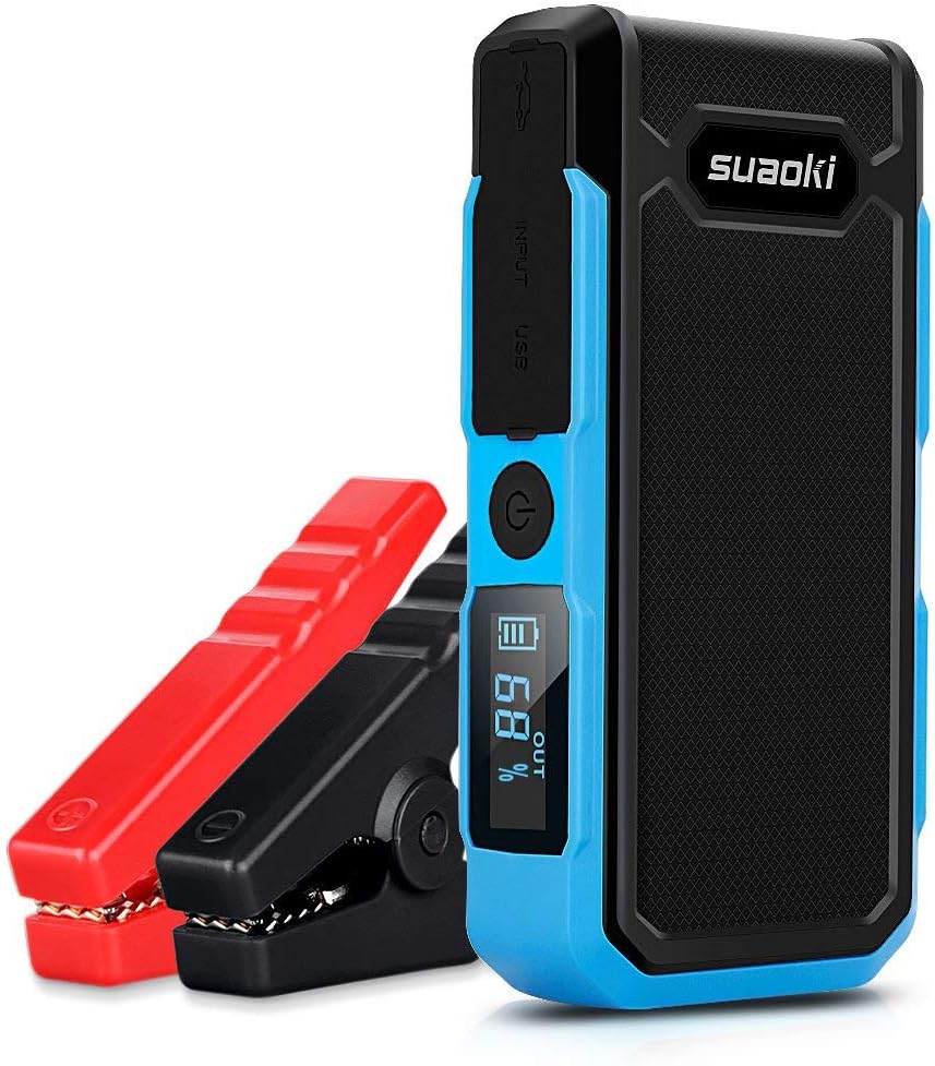 SUAOKI U10 800A Peak 20000mAh Portable Car Jump Starter (Up to 6.0L Gas or 5.0L Diesel Engines) Auto Battery Booster Power Pack Phone Charger With Smart Charging Ports, UL Certified