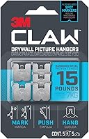 3M Claw 15 lb Drywall Picture Hangers 5 Pack with Spot Markers - Heavy Duty No Stud Hooks for Mirrors, Art & Frames