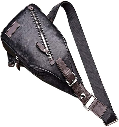 Miniatura 2 de Mochila estilo bandolera de piel para hombres y mujeres, bandolera de hombro, al pecho, mochila de uso diario para viajes, al aire libre,