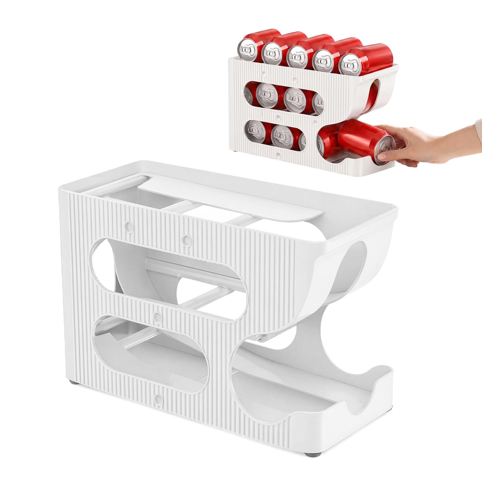Fridge Can Dispenser, Rolling Can Organiser Soda Drinks Dispenser