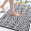 Grandaily Chenille Bathroom Rugs 30×20, Soft Absorbent Bath Mats, Grey