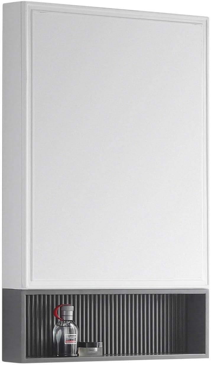 Fine Fixtures Dakota Medicine Cabinet 21" Wide - White with Rock Grey Shelf