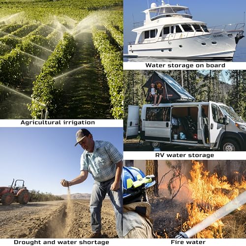 LTCANOPY Wasserspeicherblase, große Kapazität Faltbarer Wasserblasentanks, zusammenklappbar Wassertank,Tragbare Wasserblase,feuerbekämpfend landwirtschaftliche Nutzung 52.7Gallone (240Liter)