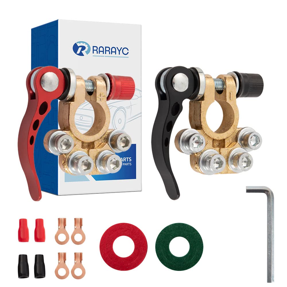 RARAYC2 PCS Military Spec Battery Terminal Connectors Top Post Kit with Cover,Copper Lugs,Heatshrink and post washer