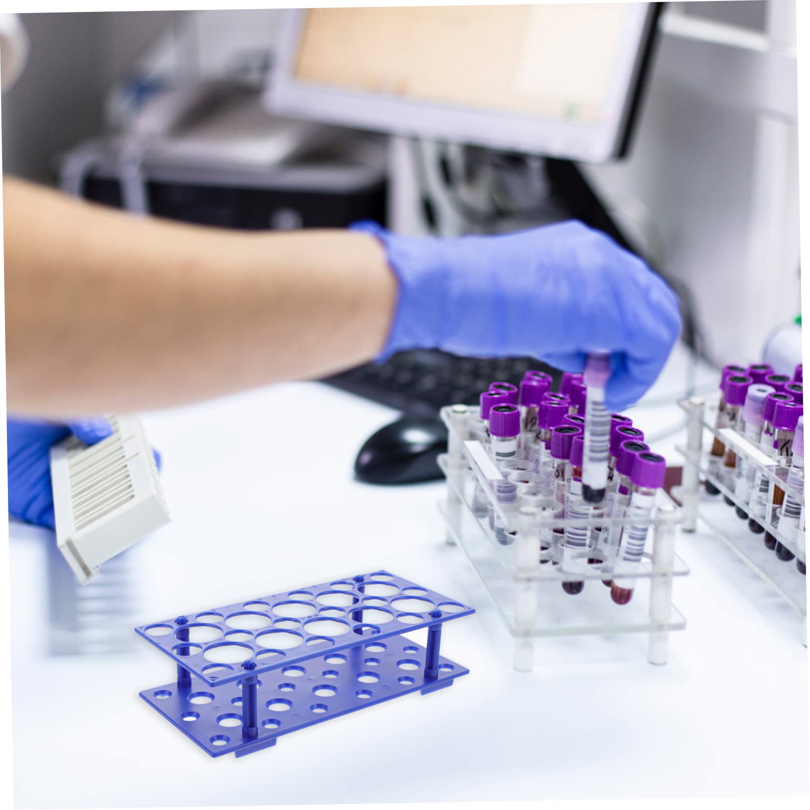 KICHOUSE 2pcs Rack Boiling Tube Rack Chemistry Test Tube Holder Chemistry Test Tube Rack Tube Rack Holder Research Test Tube Rack Holder Laboratory Plastic