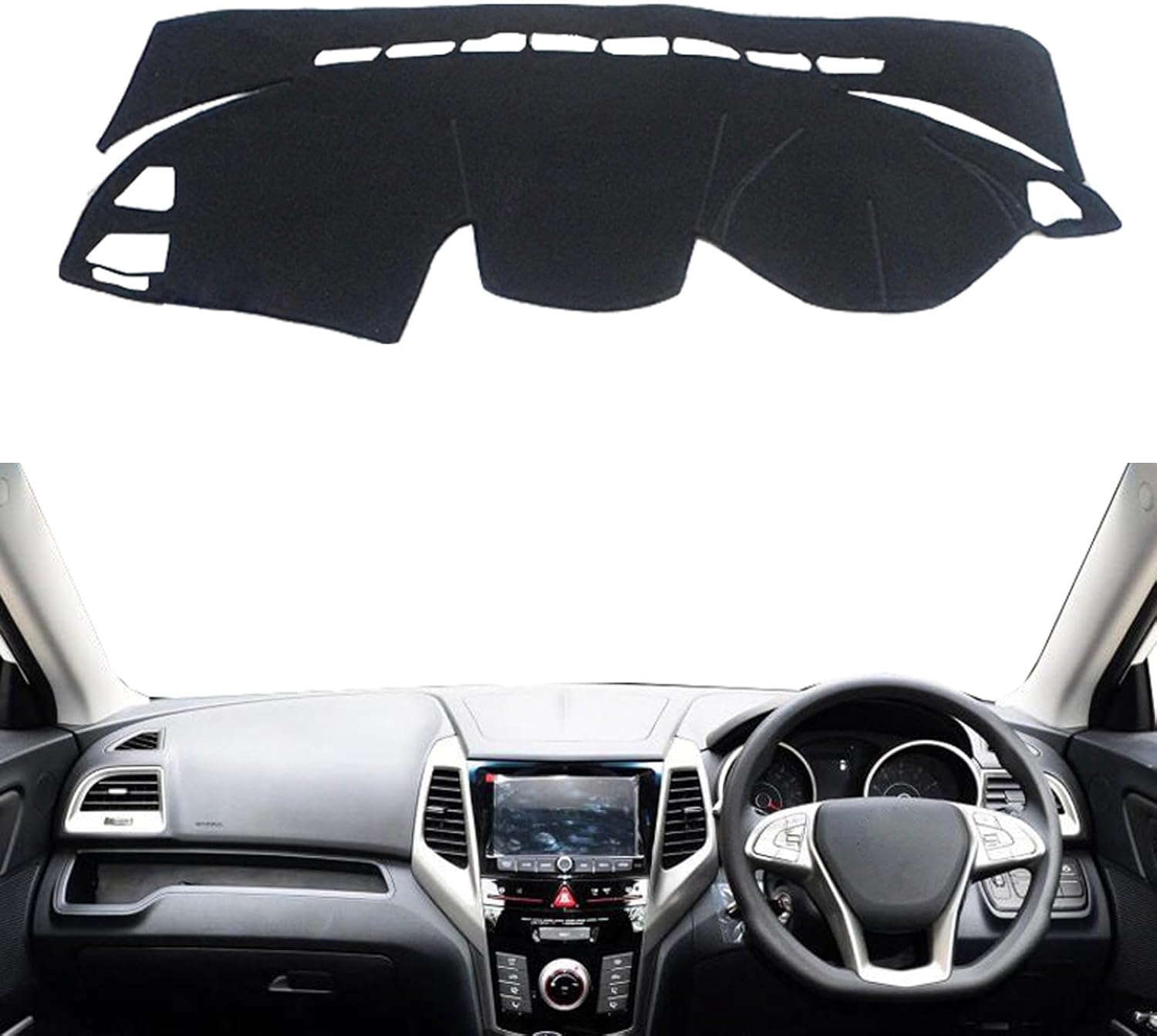 CarXs2 Layers Sunshade Pad Car Dashboard Cover Carpet Carpet Dash Mat Sunscreen Mats,Fit for SsangYong Tivoli 2015-2019 LHD RHD