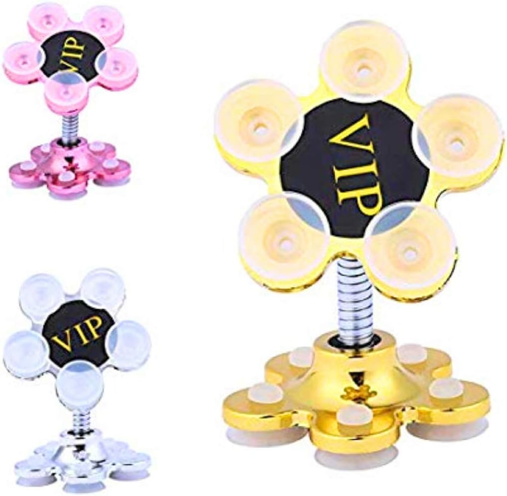 S R Exclusive Magic Suction Cup Bracket,Car Phone Bracket 360°Rotatable Multi-Angle,Cute Flower Shape Mobile Stand Cell Phone Holder Adjustable Suction Cup Desktop Table Stand