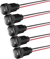 Vista 6 de 5 piezas de luz indicadora LED metálica de 12 mm, lámpara de señal impermeable AC 110V-220V (Rojo)