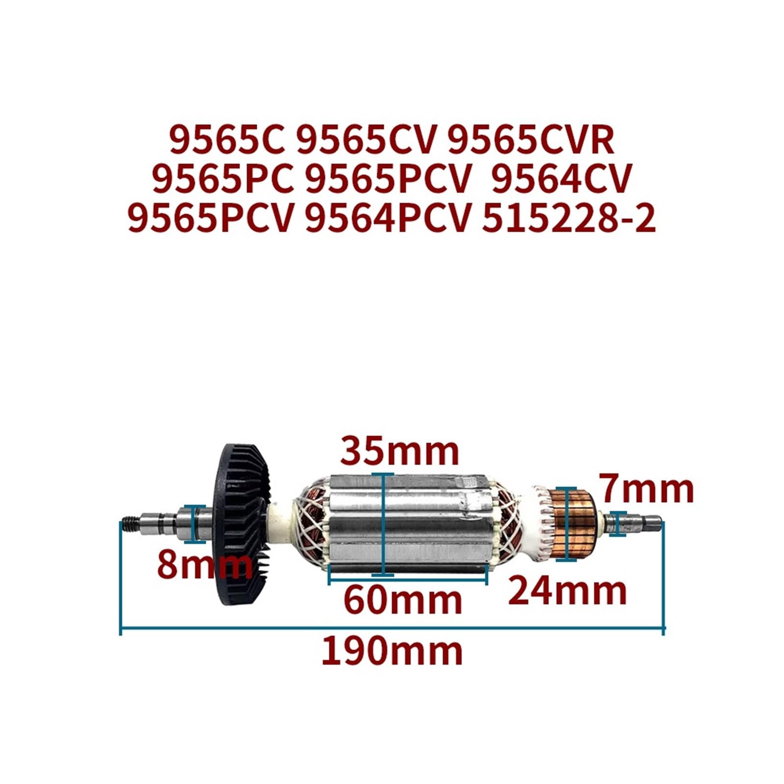 Armadura 9565C 9565CV 9565CVR 9565PC 9565PCV 9564CV 9565PCV 9564PCV 515228-2 accesorios de anclaje de rotor amoladora angular
