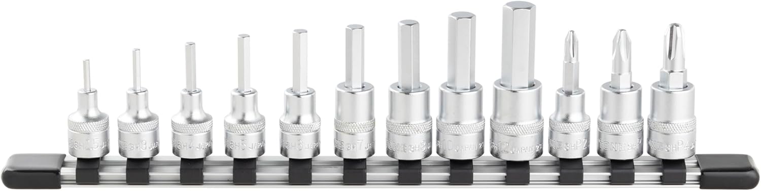 TONE Hex Socket Set with Socket Holder HH312 3/8" Inch Drive 12-Piece