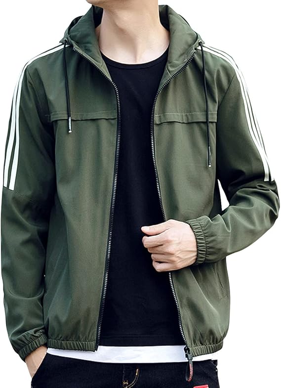 Amazon 在庫処分セール Sukinana ジャケット メンズ 秋服 カジュアル フード付き アウター 防風 防寒 軽量 コート おしゃれ メンズ 服 秋冬春 コート ジャケット 通販