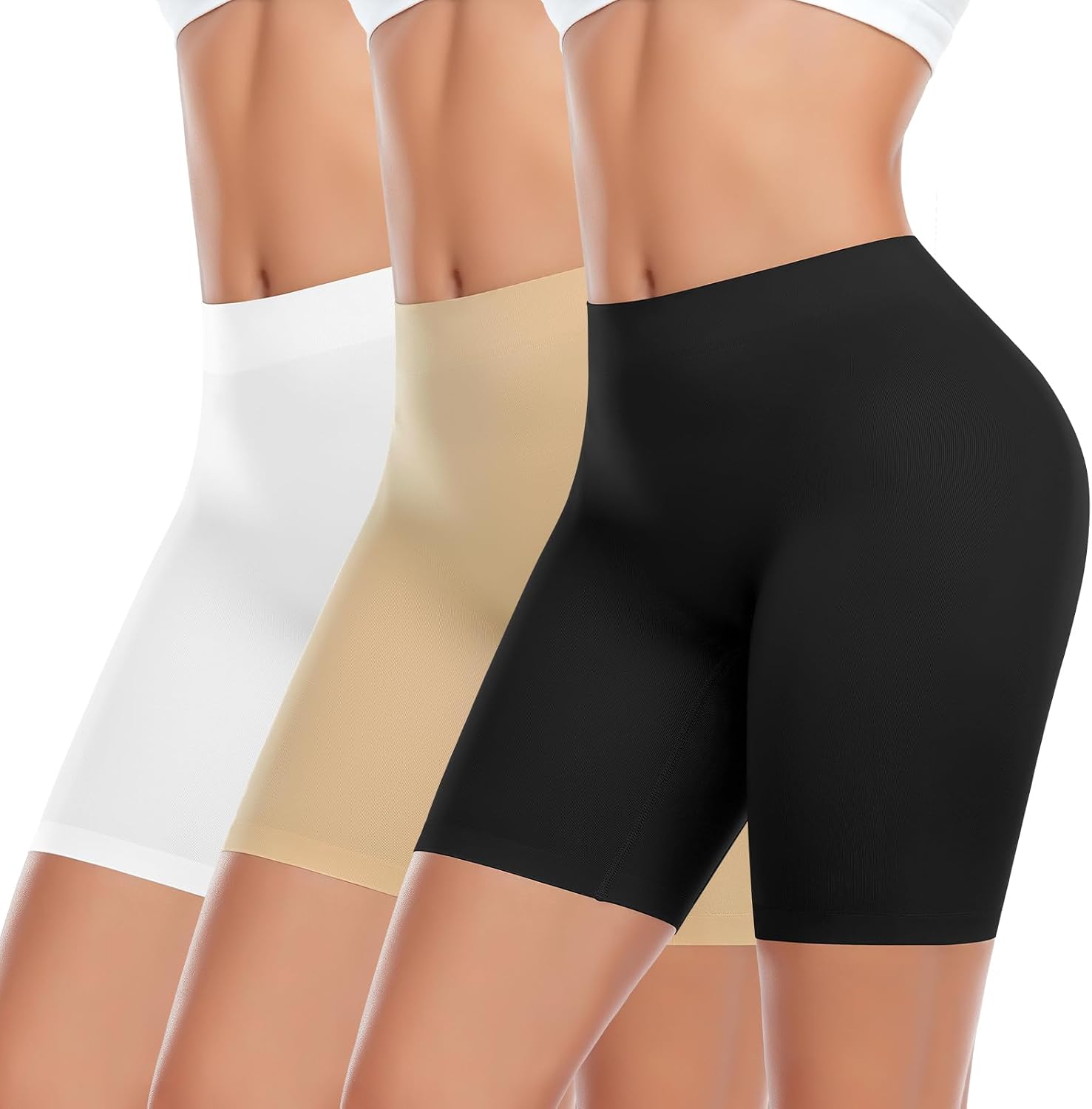 DERCA Womens Slip Shorts for Under Dresses Seamless Anti Chafing Underwear Boyshorts Panties Under Skirts Safety Shorts