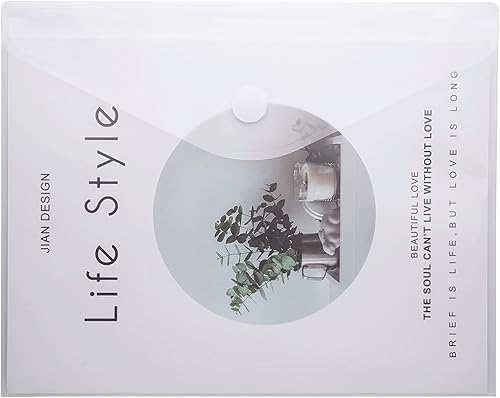 Miniatura 4 de YESSART Sobres de plástico transparente de tamaño carta de 8.5 x 11 pulgadas, soporte para almacenamiento de archivos de documentos, paquete de 10