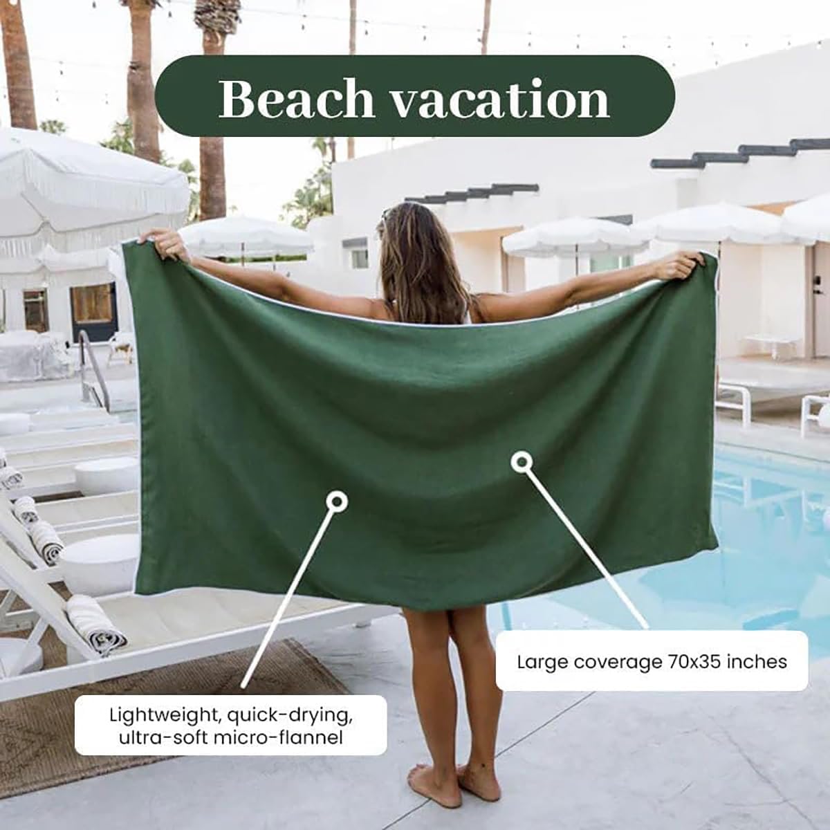 Serviette De Plage Magnétique Surdimensionnée 76x190 Cm | Microfibre Anti-sable, Séchage Rapide, 4 Aimants