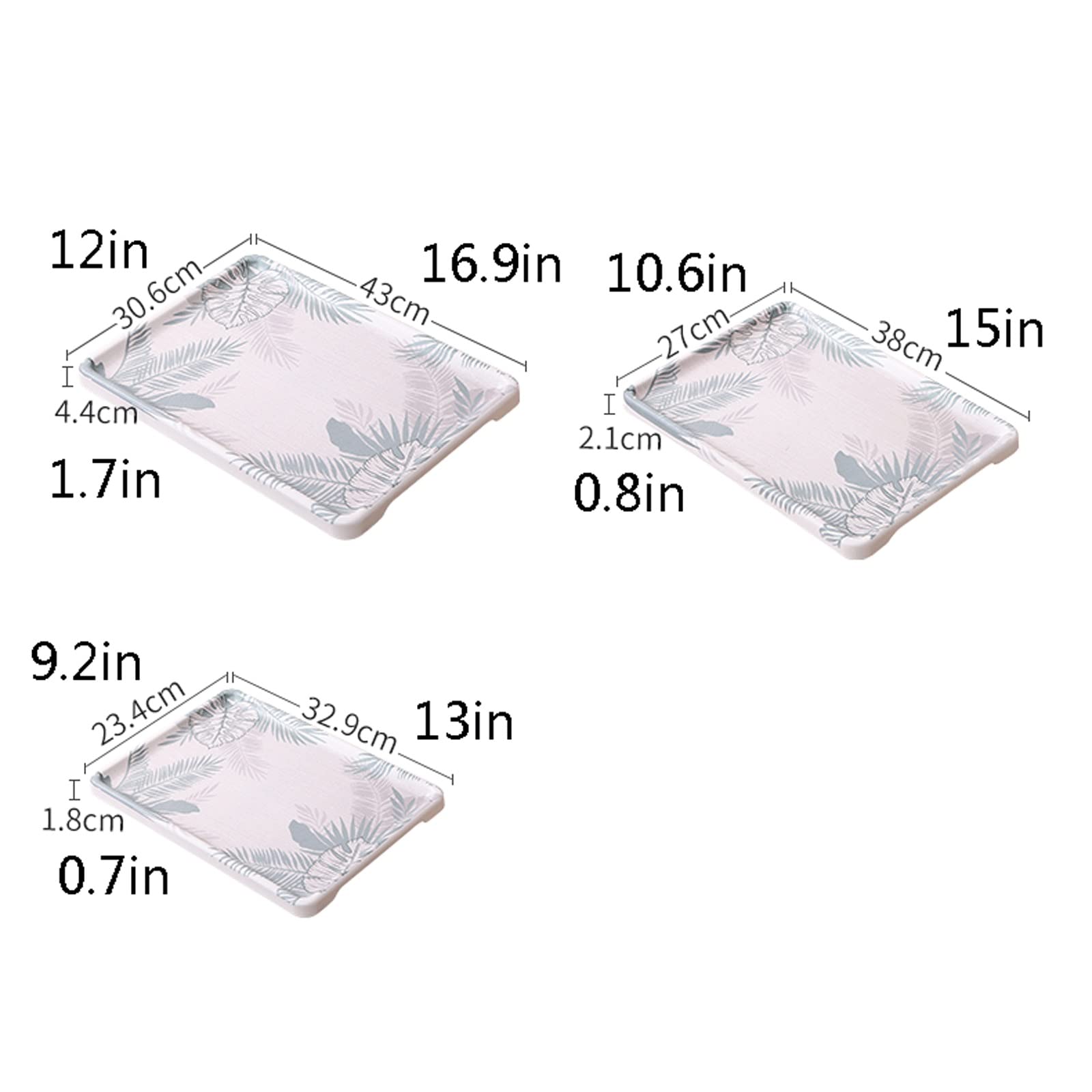 Plateau，Plateau de Service Plateau de Service Plateau Plateau rectangulaire avec Plateau à Motifs Floraux pour Café, Thé, Petit Déjeuner