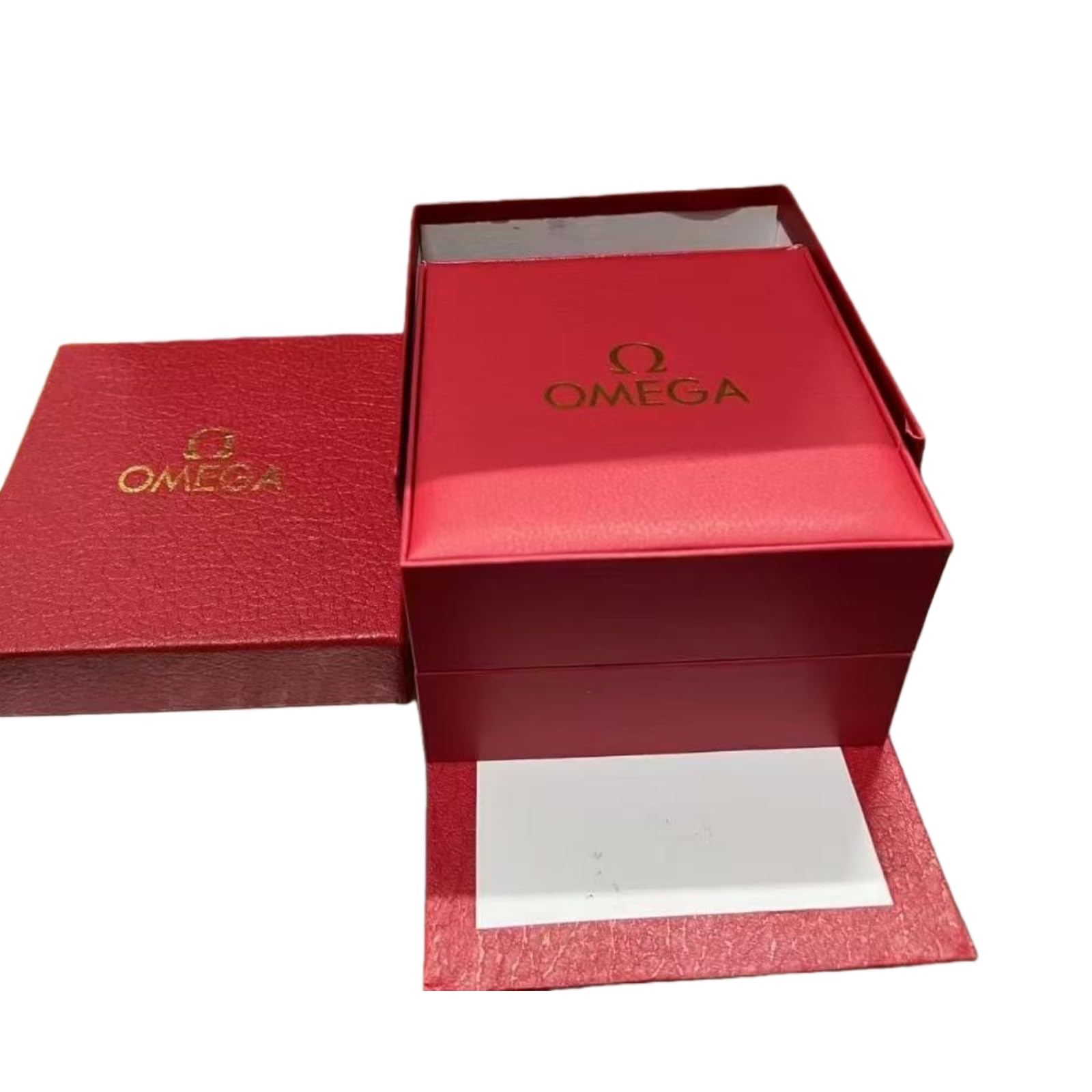 Clásico Estilo Reloj Exhibición Estuche Única Rejilla Rojo Almacenamiento Caja Extraíble Cojín Protección Soporte para Omega