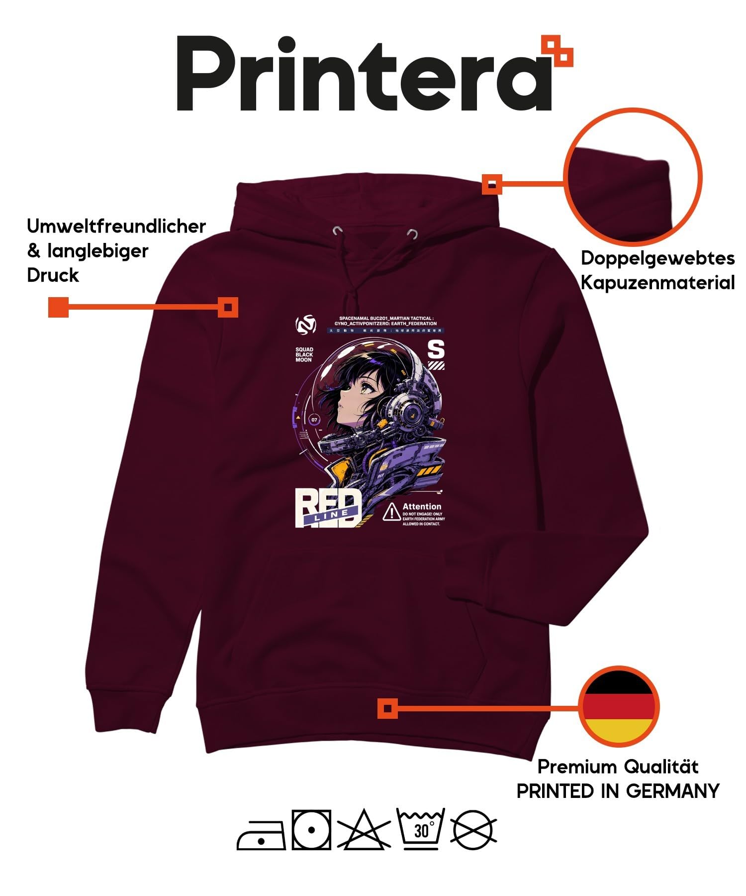 Red Line Anime dziewczęca Japonia Y2K bluza z kapturem