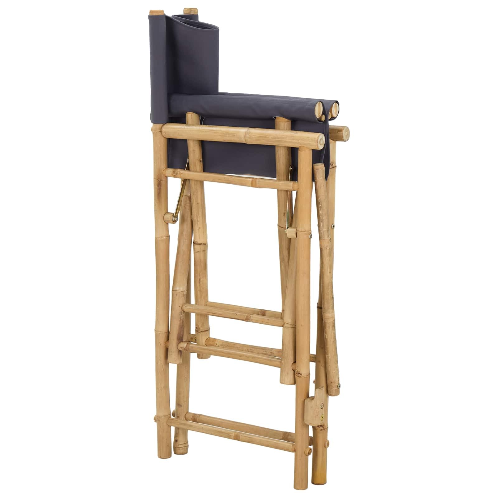 Set di 2 sedie da regista pieghevoli in bambù, elegante sedia da regista naturale, per giardino, balcone e interni, stabile sedia pieghevole con braccioli, 58 x 48 x 115 cm