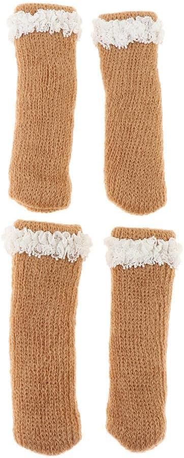 4Pcs Knitting Lace Furniture Feet Caps Chair Leg Socks Floor Protector 03