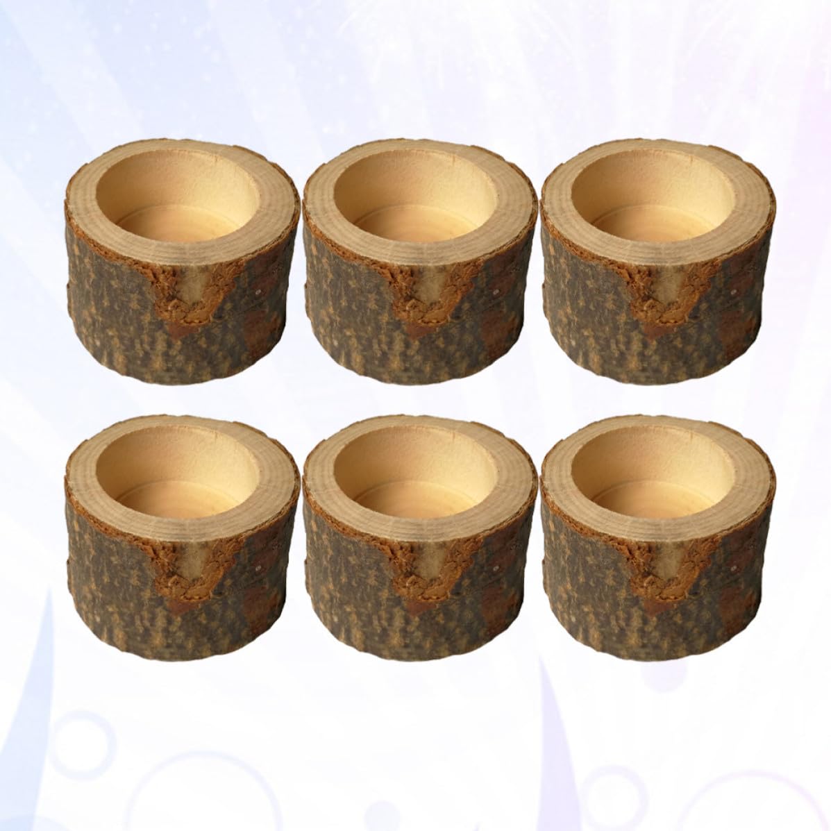 BESPORTBLE 12 Pezzi Portacandele Rustico in Legno a Ceppo per Candele