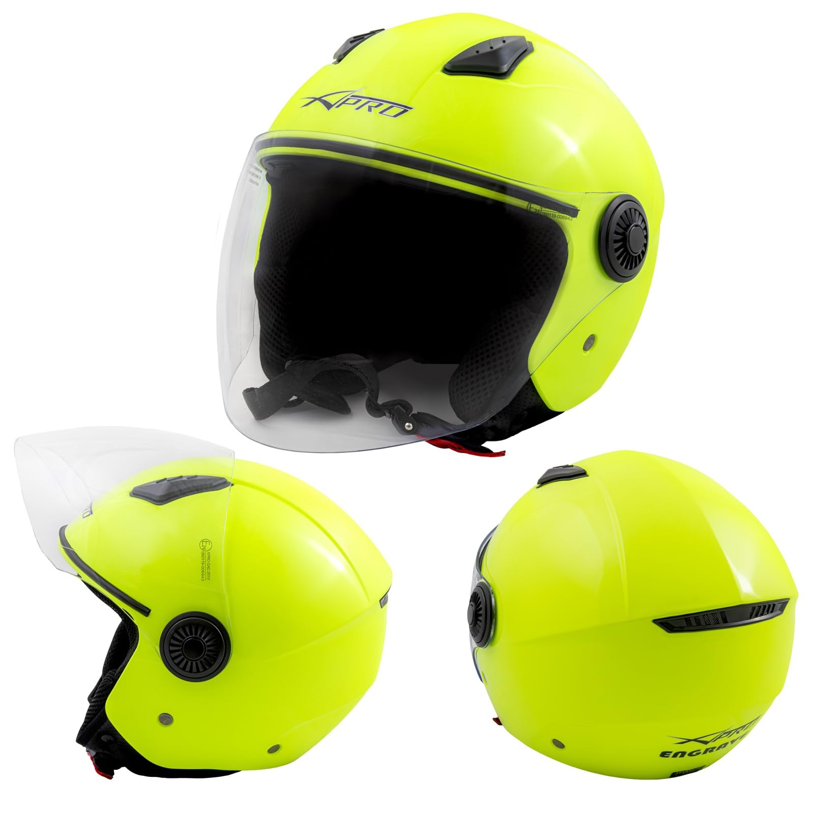 Casque jet blanc S visière longue protège du vent moto scooter quad