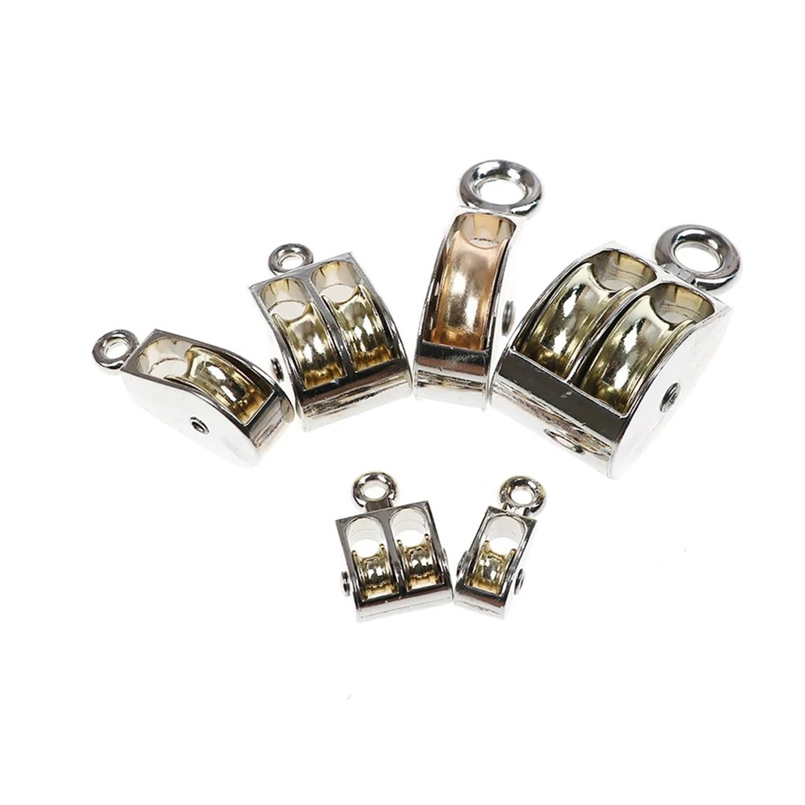 Sistema de polea fija de aleación de zinc de 36-75 mm, polea de metal doble para cuerda lisa, resistente, ideal para uso en el hogar, garaje y taller, fácil instalación