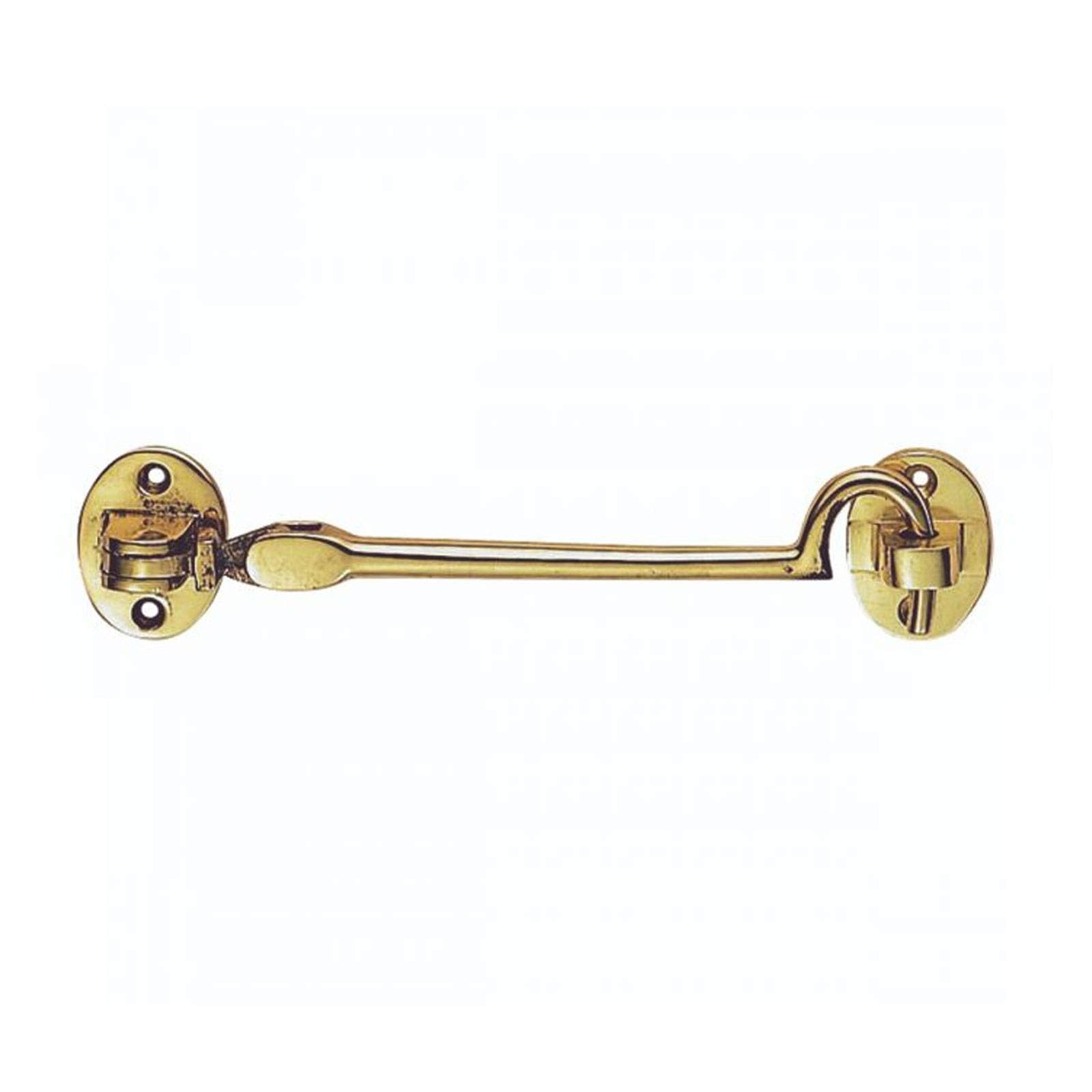 IRONMONGERY HARDWARE ONLINE Polished Brass Cabin Hooks - Heavy Silent Pattern 12" 300MM from