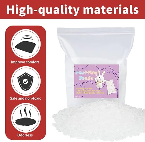 Miniatura 3 de FTEVEN Cuentas de relleno de juguete de 1.54 libras, cuentas de relleno de plástico de alta calidad, cuentas de relleno de polietileno, cuentas de