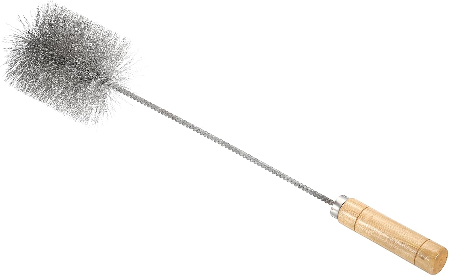 PATIKIL 18" Chimney Cleaning Wire Brush, Tent Wood Burning Stove Pipe Cleaning Brush with Stainless Steel Bristles for Fireplace Wood Burning Stove Tent Dryer Pipes (3.5" Dia)