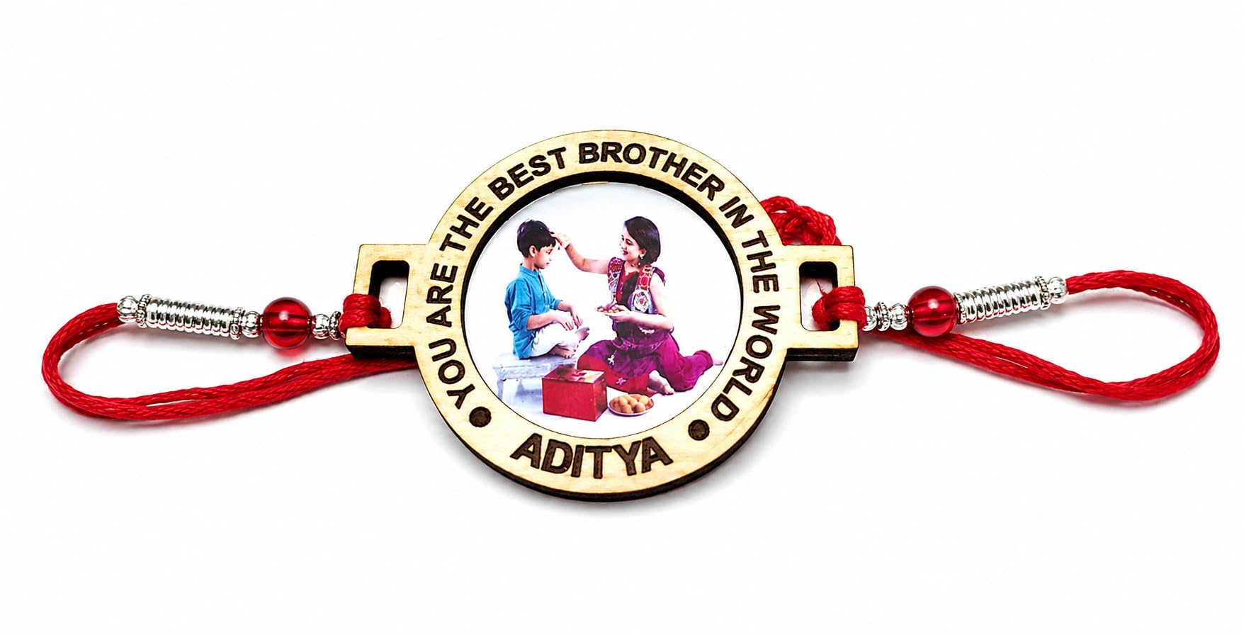 PERSONALIZED MDF PHOTO AND NAME RAKHI/CUSTOMIZED RAKHI/RAKHI WITH BROTHER NAME-image-11
