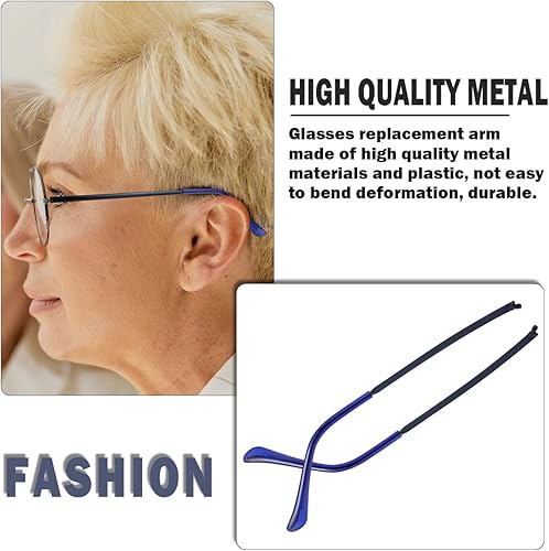 Miniatura 5 de 1 par de brazo de repuesto de lentes de metal, reemplazo universal de lentes de sol para lentes de sol de metal fino, lentes de sol (azul)