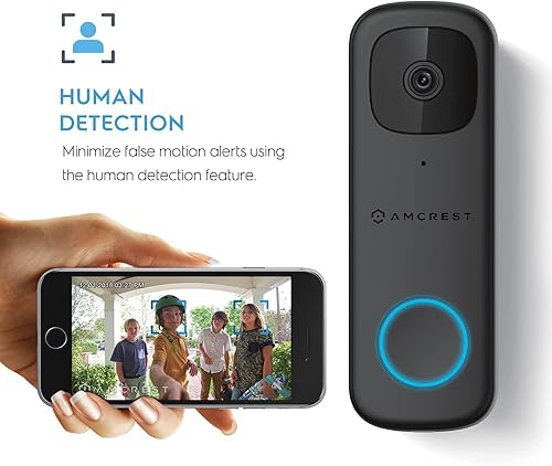 Miniatura 2 de Amcrest Cámara de timbre de video de 4MP Pro, hogar inteligente para exteriores 2.4 GHz y 5 GHz, WiFi inalámbrico, tarjeta Micro SD, detección