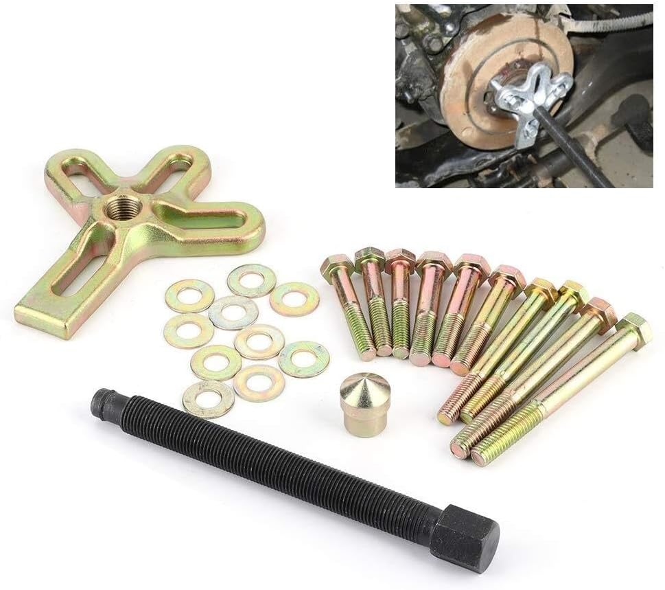 Steering Wheel Puller Crankshaft Pulley Puller Removal Tool, 13 Pieces Car Repair Puller Kit for Steering Wheel Crankshaft Pulley Maintenance