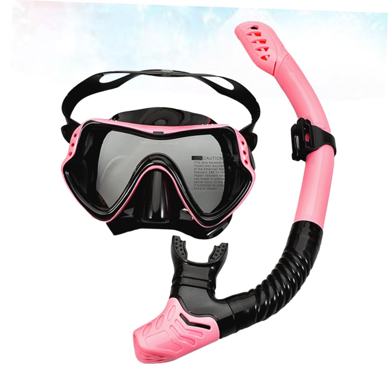 Gafas de Snorkel para Niño Tubo de Respiración, Rosa | Silicona, Diseño Sola Ventana, Drenaje Unidireccional, Correa Elástica Alta